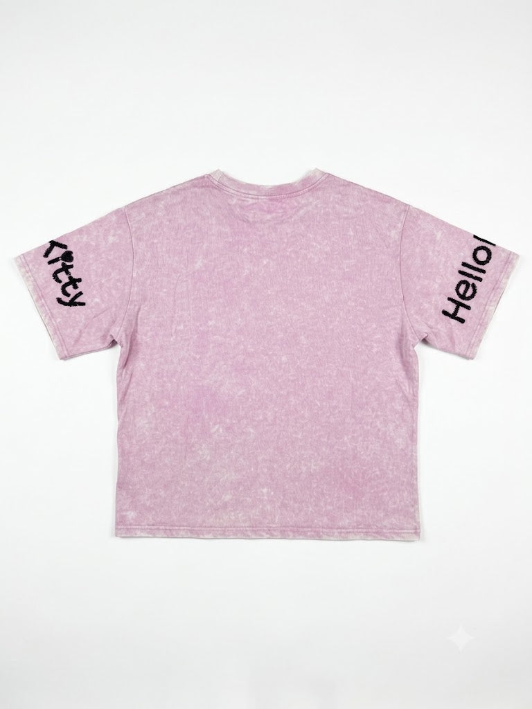 Y2K Pink Kitty Rhinestone Tee