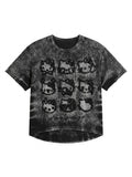 Vintage Rhinestone Patch Graphic T-Shirt – Acid Wash Black
