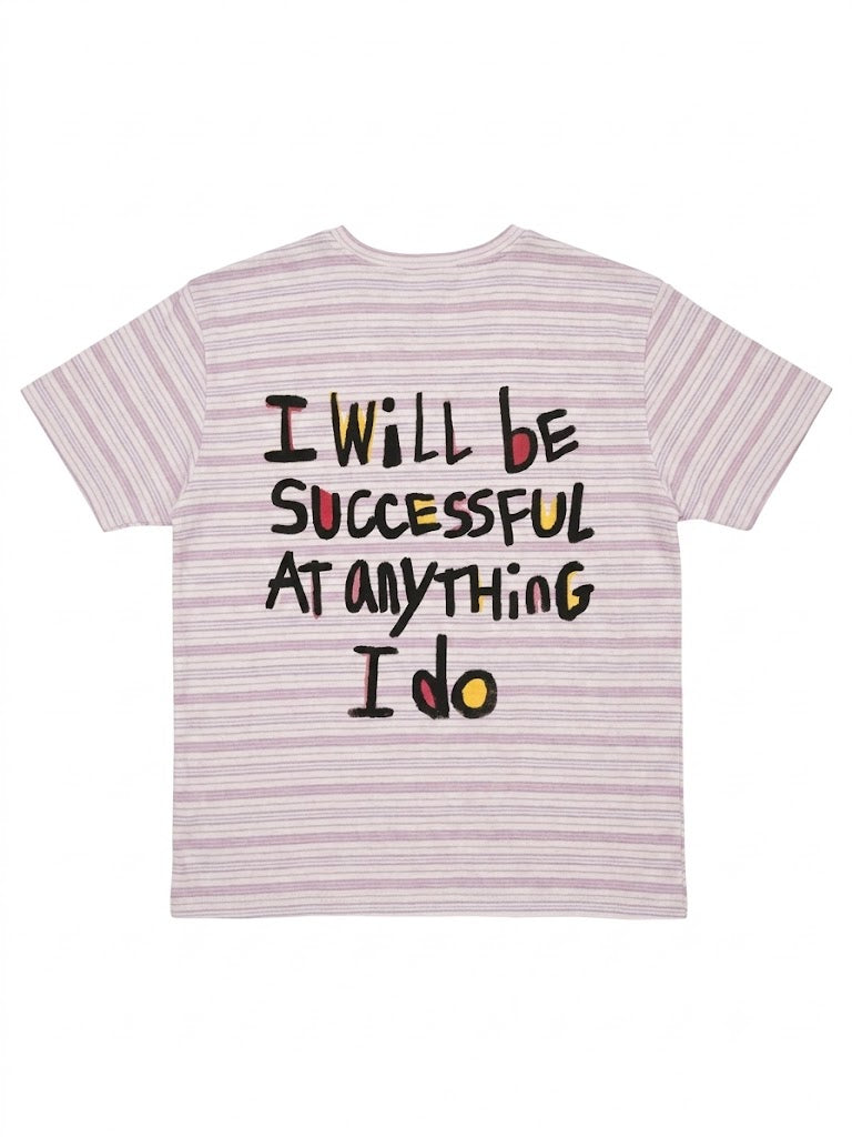 Pink Striped Graphic T-Shirt
