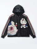 Vintage Washed Cartoon Zip-Up Hoodie