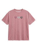 Pink Rhinestone Heart Tee