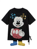Sequin Ear Cartoon Patchwork Oversized Tee