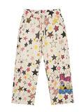 Y2K Star Print Wide Leg Pants | Cream