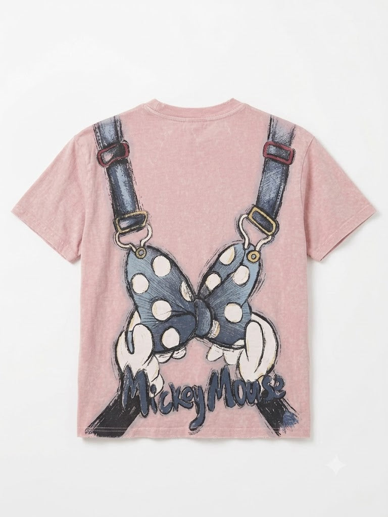 Pink Cartoon Graphic T-Shirt with 3D Plush Detail | Y2K Vintage Tee