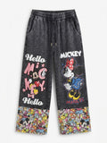 Y2K Washed Cartoon Wide Leg Pants