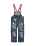 Vintage Denim Overalls with Hello Kitty Graphics