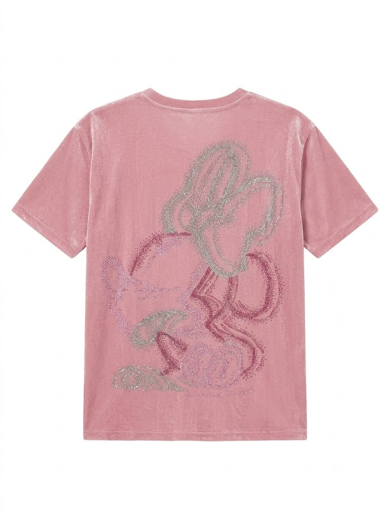 Pink Rhinestone Heart Tee