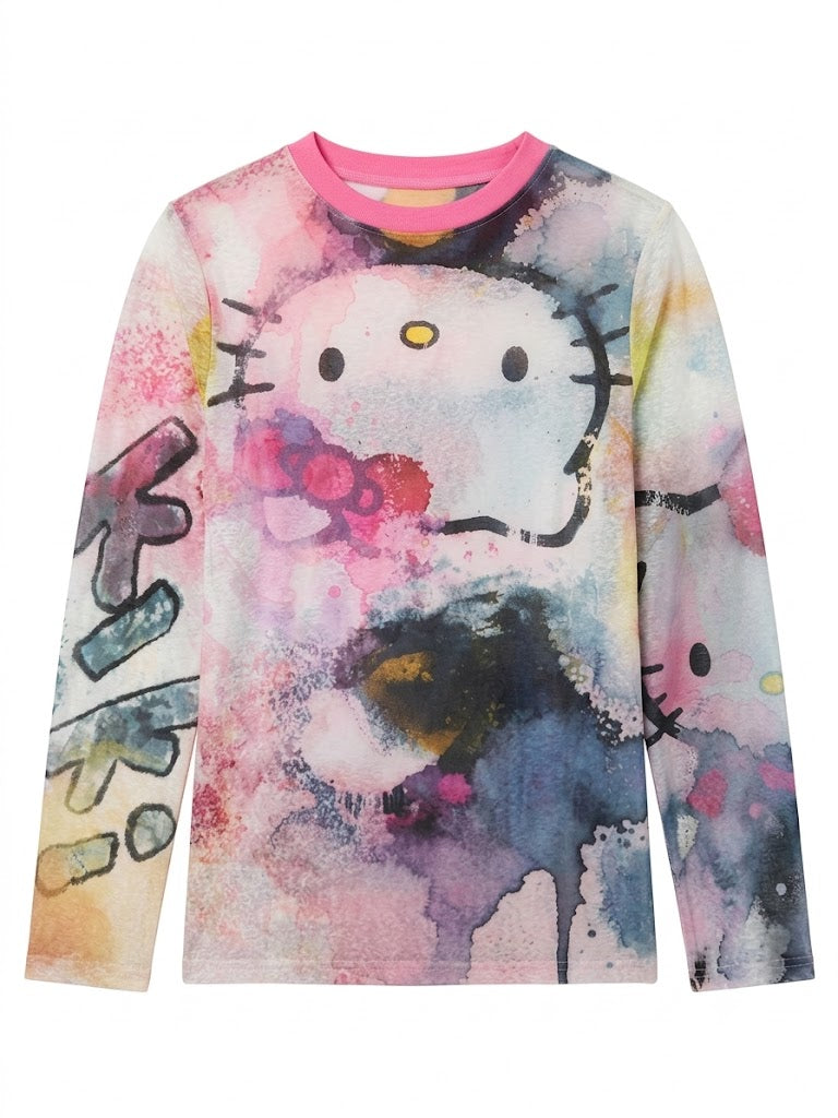Watercolor Graphic Long Sleeve Tee