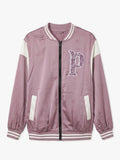 Dusty Pink Sequin Varsity Bomber Jacket | Y2K Zip-Up Jacket