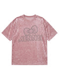 Y2K Pink Rhinestone Graphic Tee