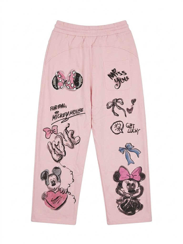 Pink Lightweight Wide-Leg Lounge Pants