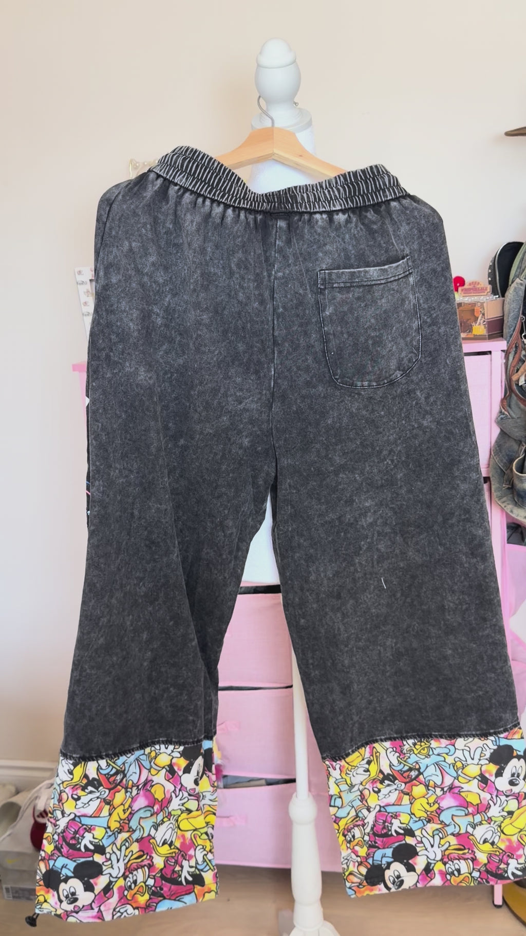 Y2K Washed Cartoon Wide Leg Pants
