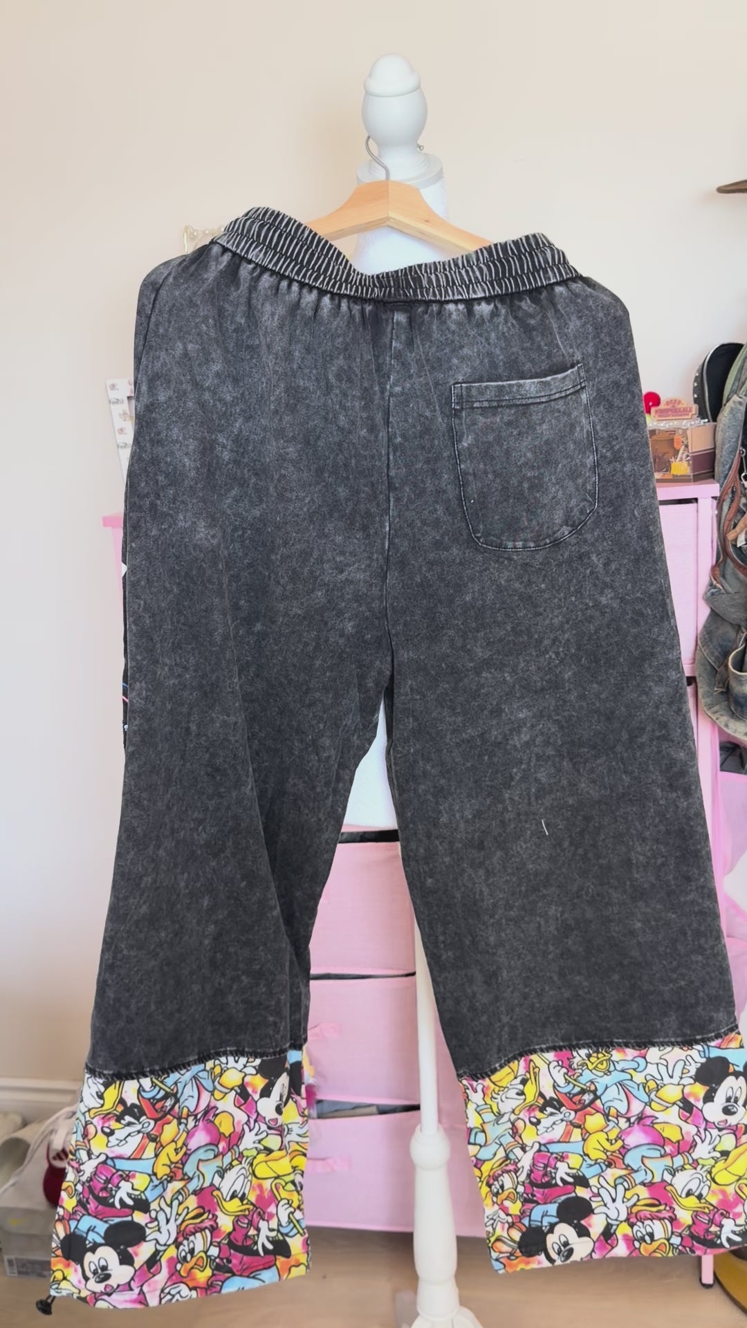 Y2K Washed Cartoon Wide Leg Pants