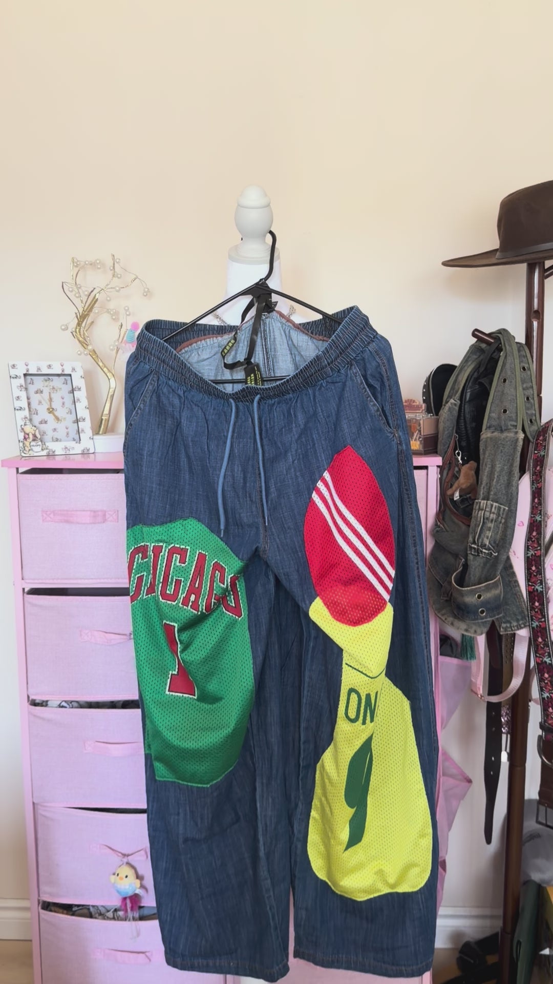 Streetwear Patchwork Wide Leg Denim Pants | Y2K