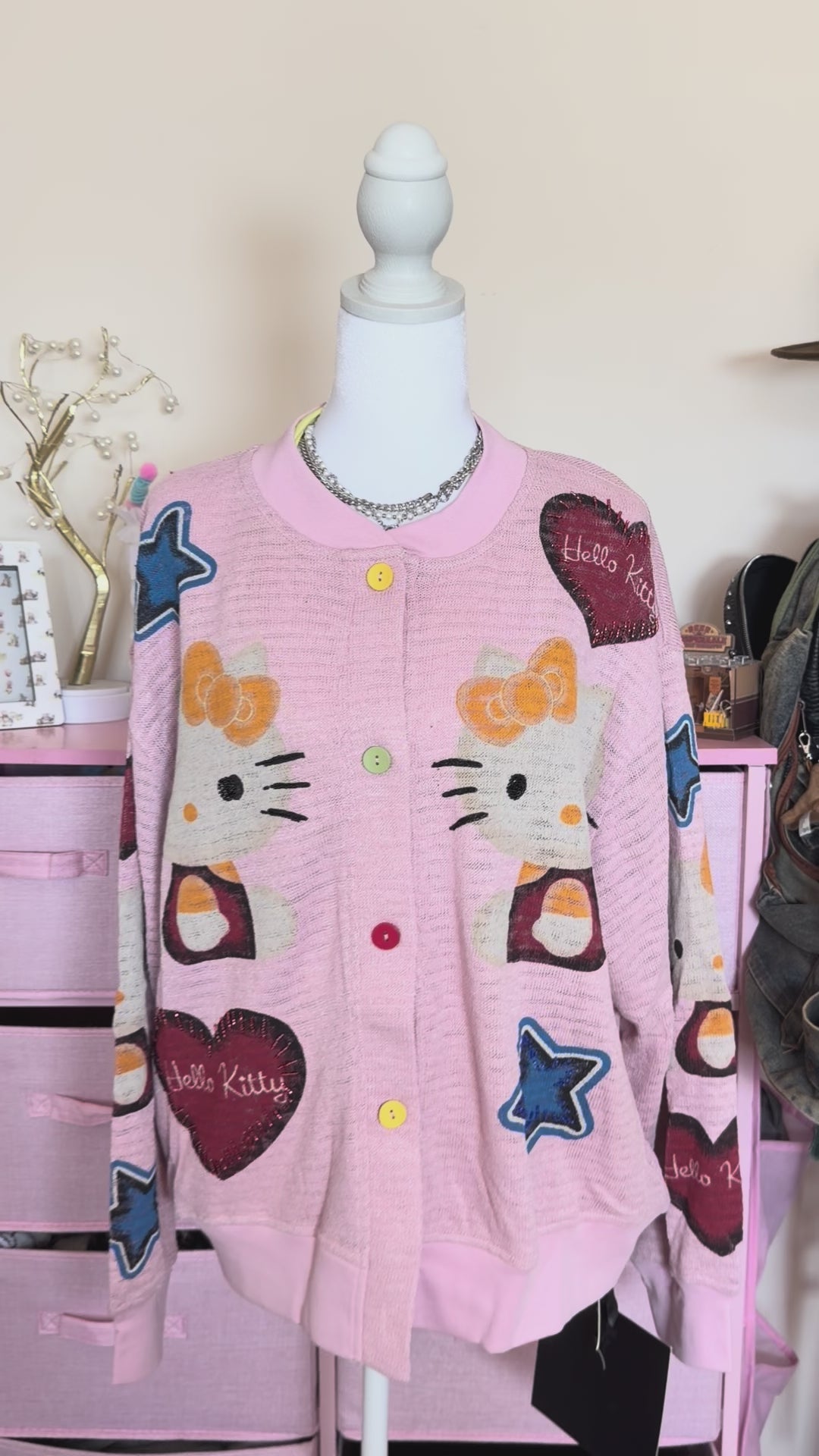 Pink Rhinestone Long Sleeve Top