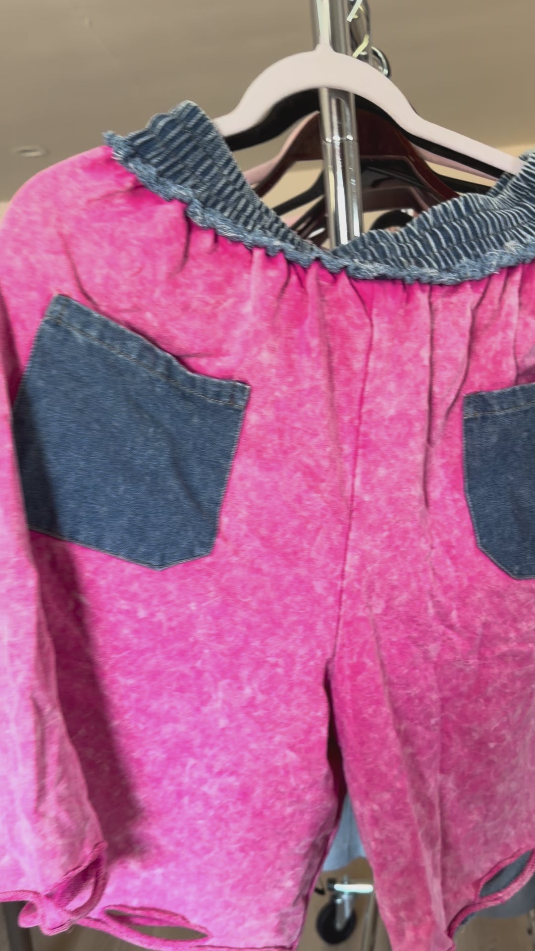 Pink Denim Patchwork Graphic Shorts | Distressed Y2K Bermuda Shorts
