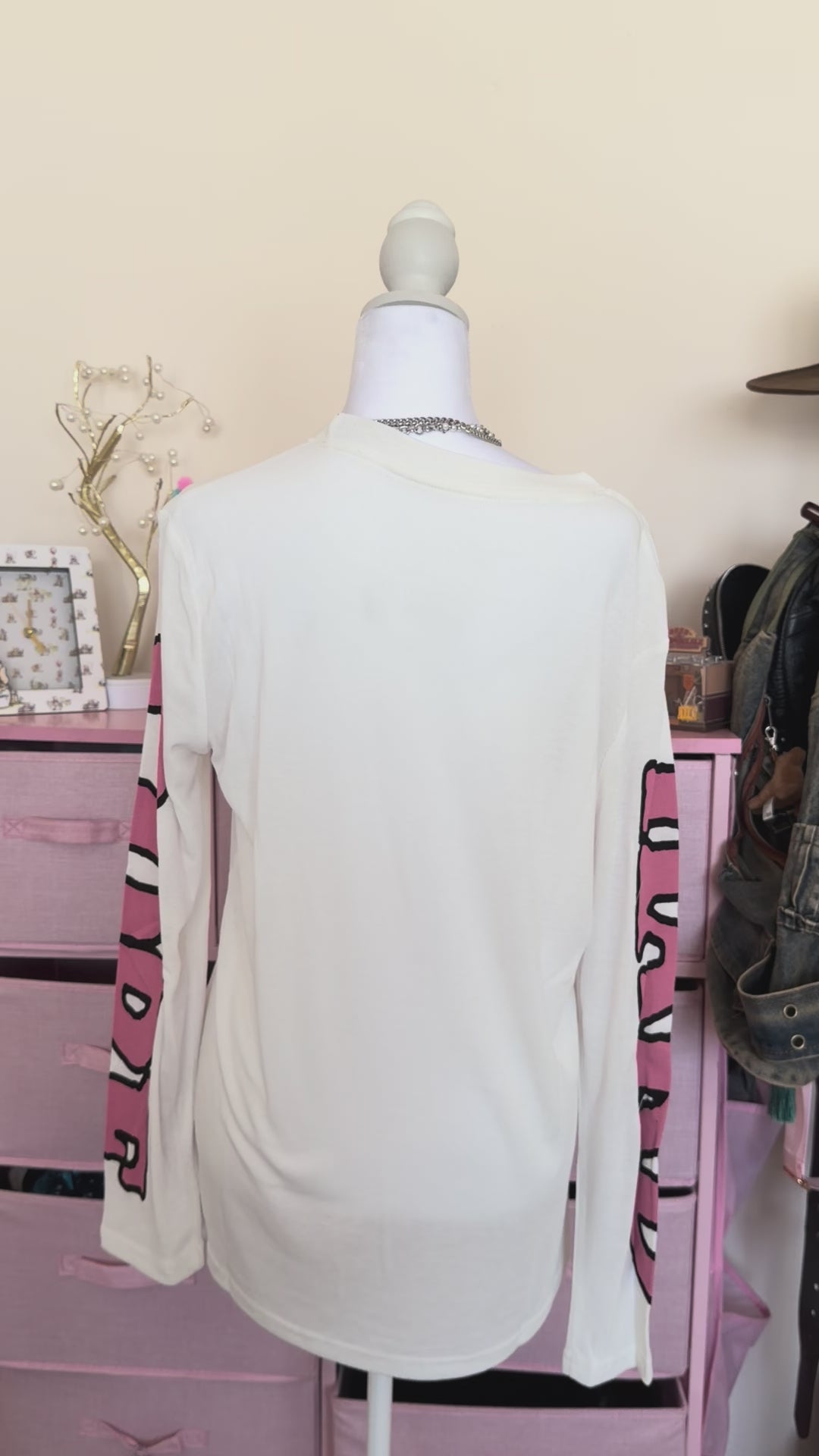 White Sketch Cartoon Graphic Long Sleeve T-Shirt | Y2K Streetwear Top