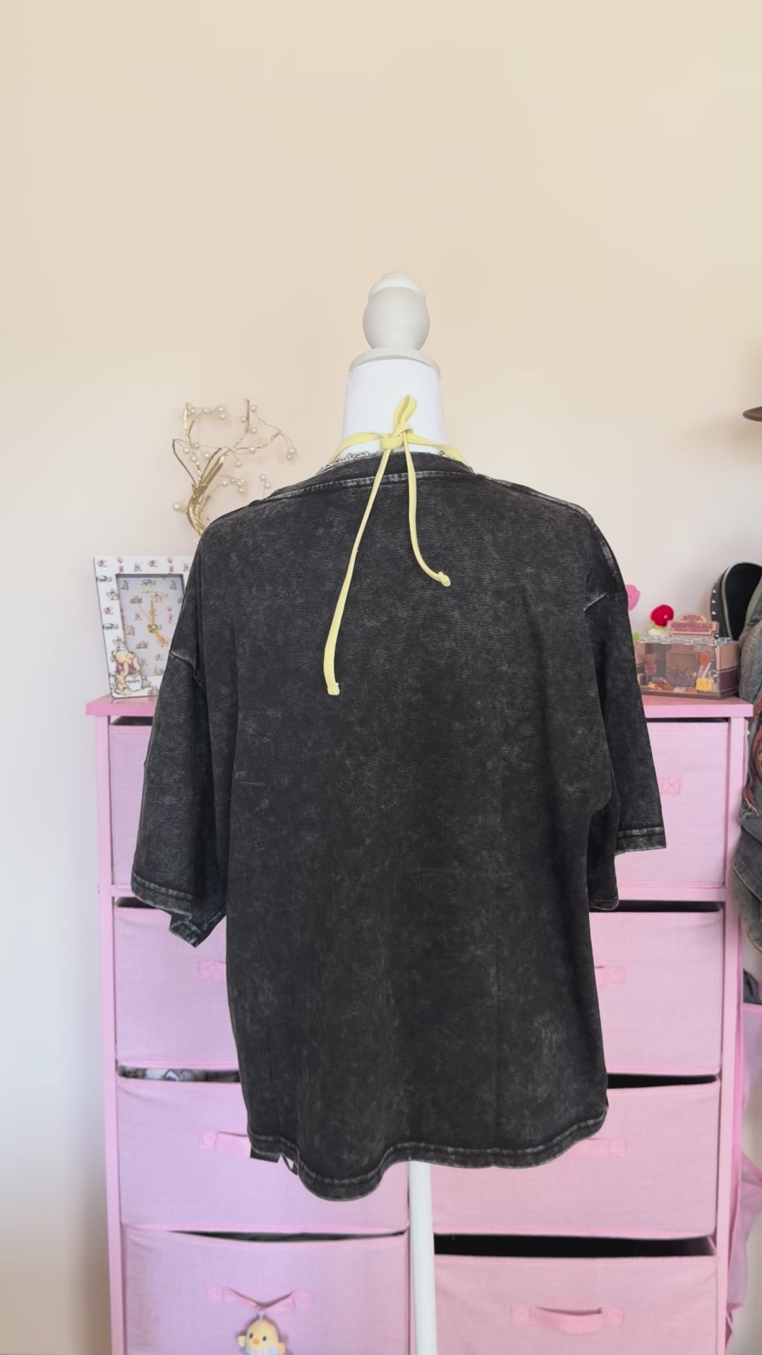 Y2K Rhinestone Graphic Oversized T-Shirt | Black