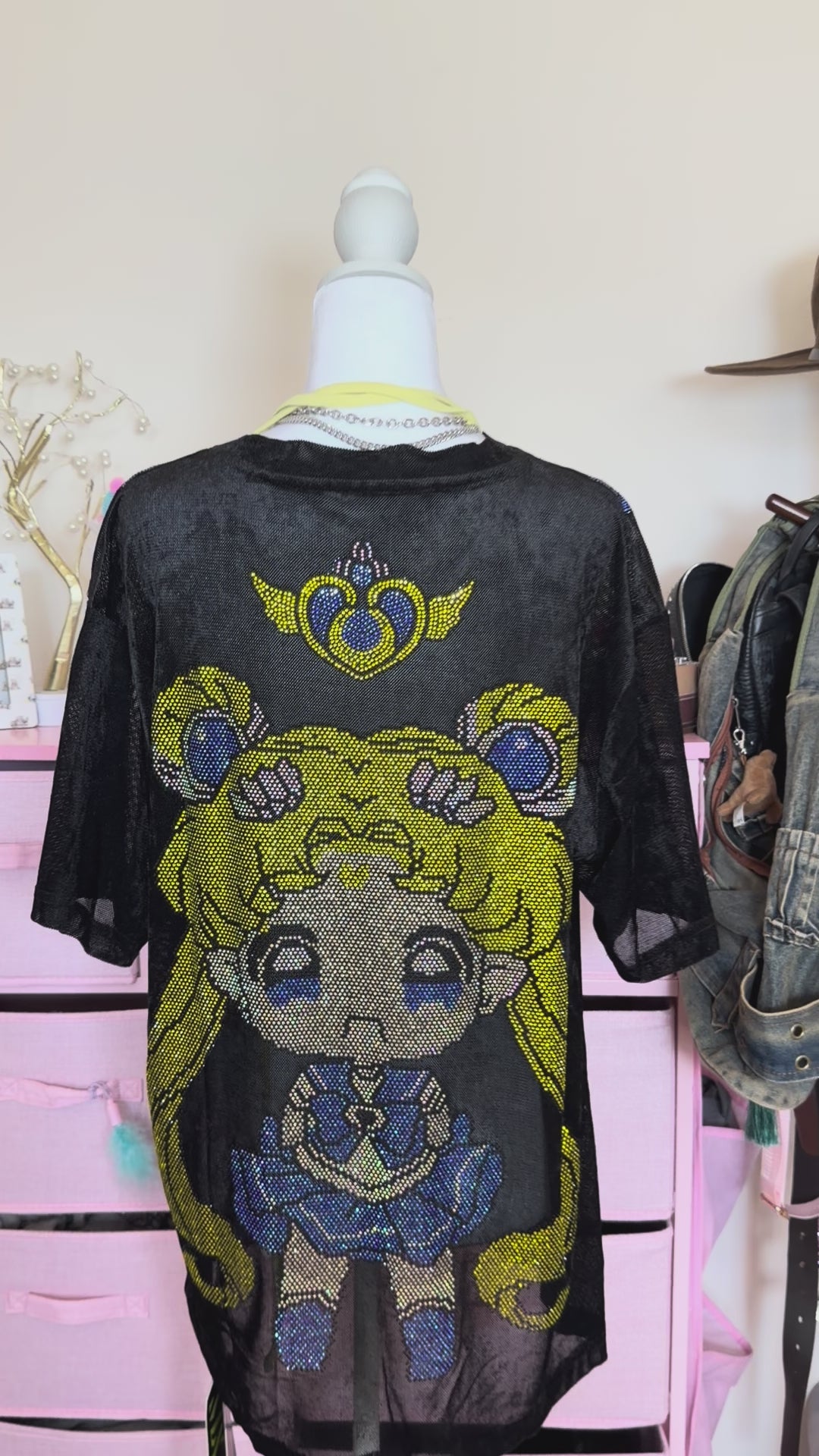Y2K Embroidered Sheer Mesh T-Shirt