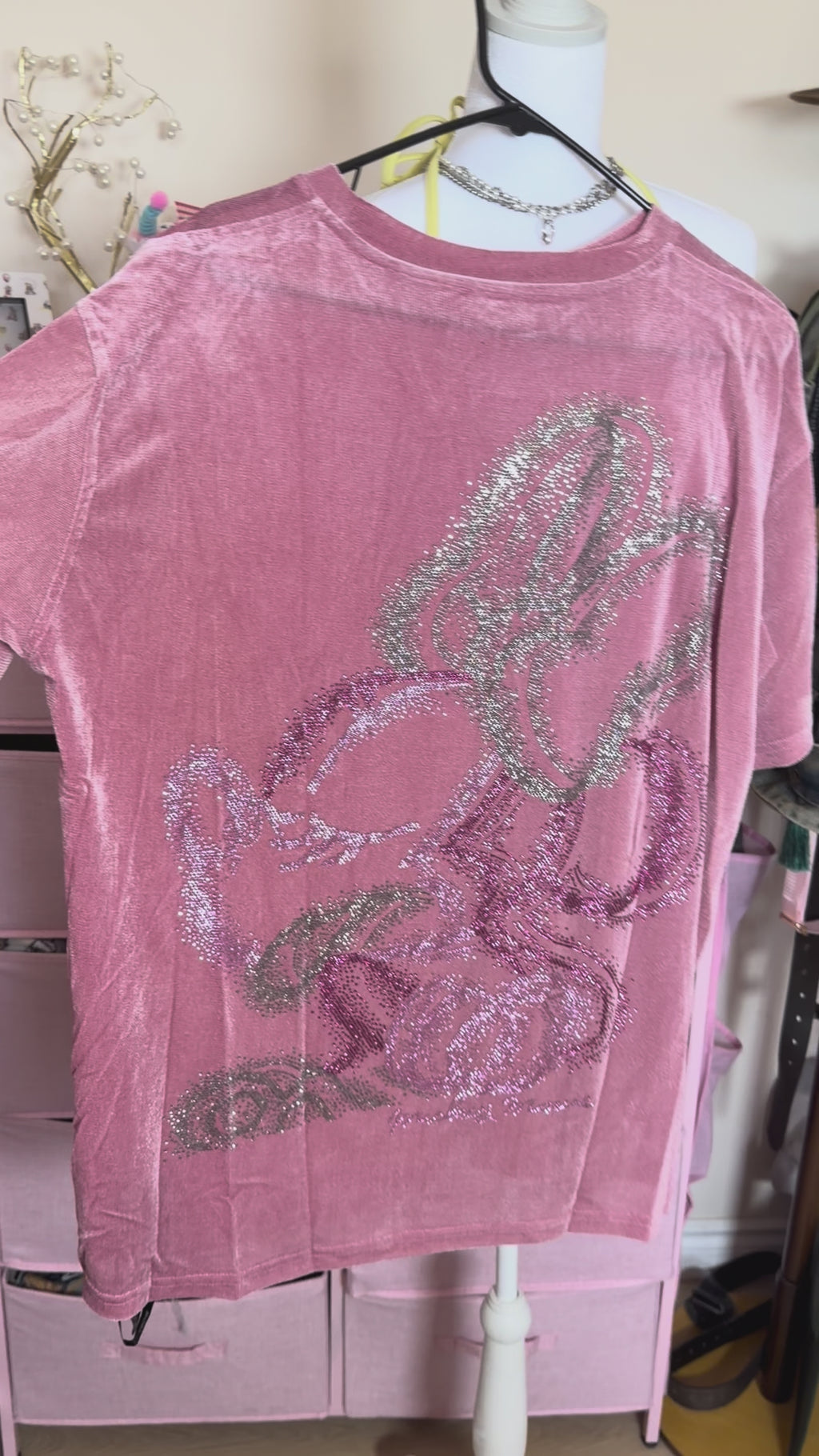 Pink Rhinestone Heart Tee